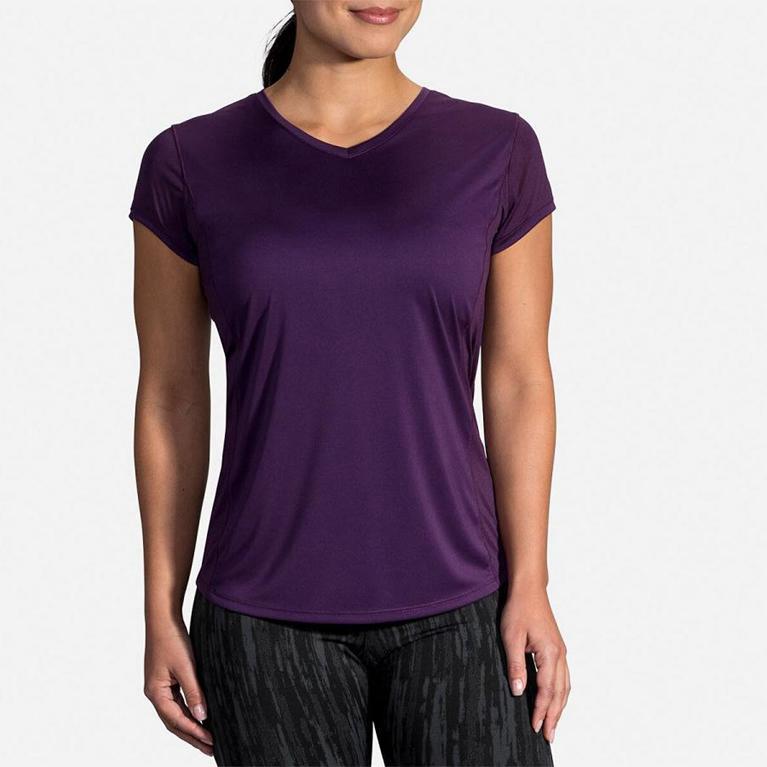 Brooks Stealth Women's Short Sleeve Running Shirt - Purple (34761-JUMZ)